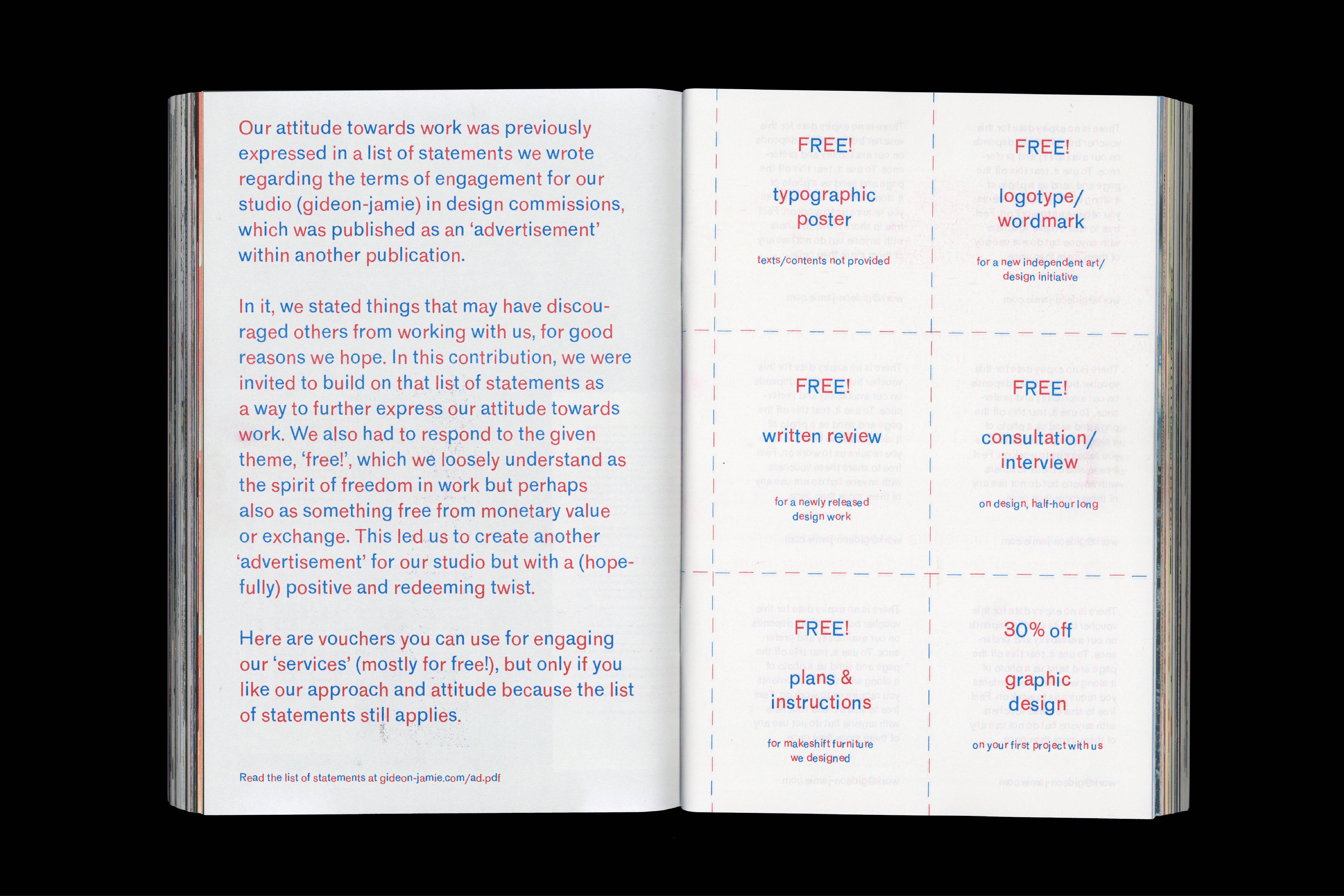 986 Advertisement   Please work with us (contribution), in Neutral Colors magazine 4 (Japan)